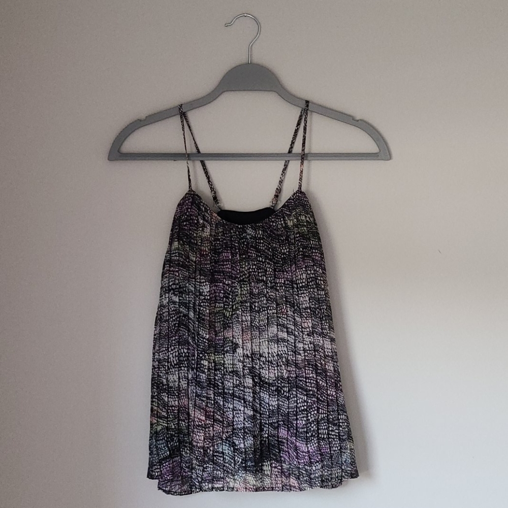 Black and purple flowy tank